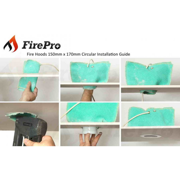 FirePro Circular Fit Fire Hood – 150mm x 170mm (Downlight & Speaker)