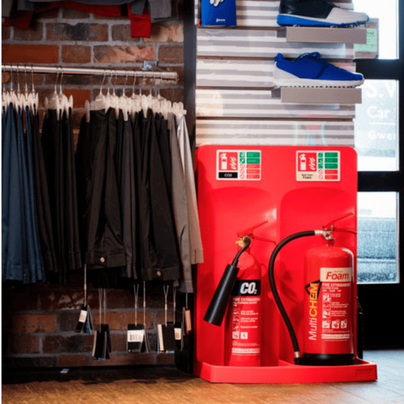 CheckFire Commander Fire Extinguisher Stands – Red (Single & Double)