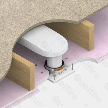 Quelfire Ceiling Fan Intumescent Fire Cuff Ø100mm – Up to 90 Minute Fire Rating - 0