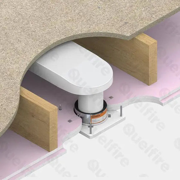 Quelfire Ceiling Fan Intumescent Fire Cuff Ø100mm – Up to 90 Minute Fire Rating