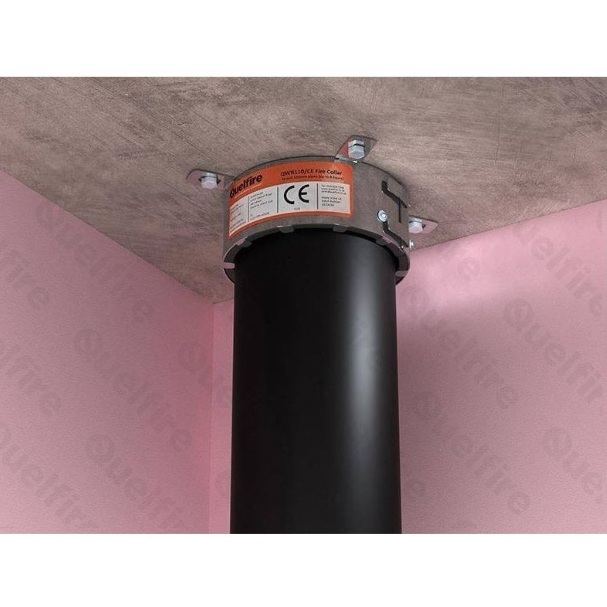 Quelfire QWR CE Marked Intumescent Fire Collar – For 25mm to 160mm Plastic Pipes - 0