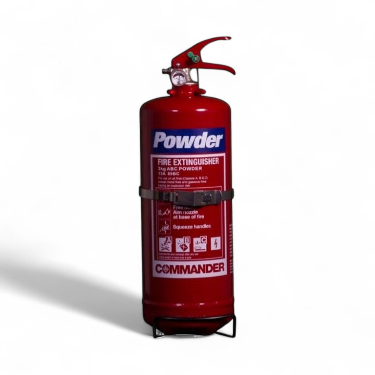 Commander 3kg ABC Dry Powder Fire Extinguisher – 13A 89B C Rating