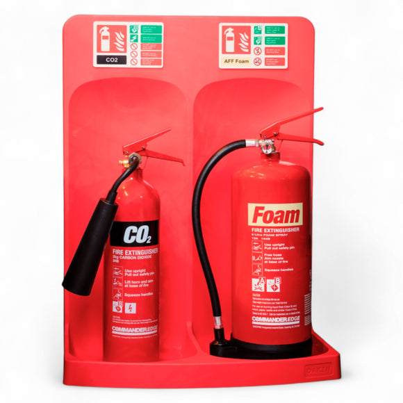 CheckFire Commander Fire Extinguisher Stands – Red (Single & Double)