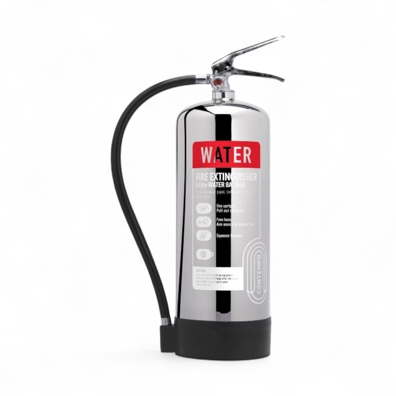 CheckFire Contempo Water Fire Extinguishers – Stainless Steel 6L & 9L (Class A) - 0