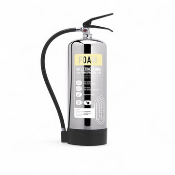 CheckFire Contempo Foam Fire Extinguishers – Stainless Steel 6L & 9L (Class A & B) - 0