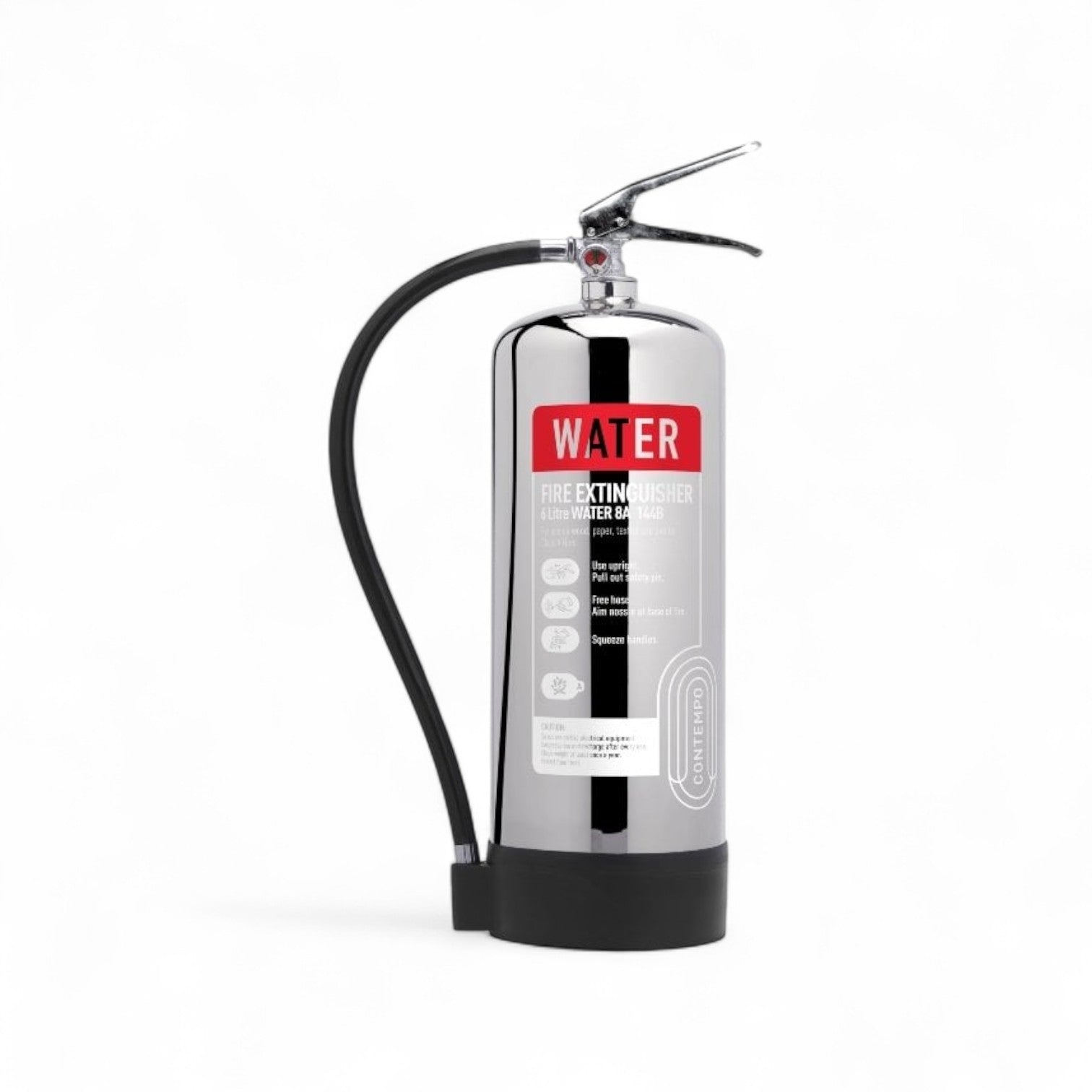 CheckFire Contempo Water Fire Extinguishers – Stainless Steel 6L & 9L (Class A)