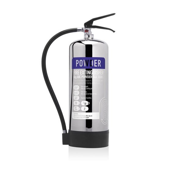 CheckFire Contempo Dry Powder Fire Extinguishers – Stainless Steel 6kg & 9kg (ABC Rated)