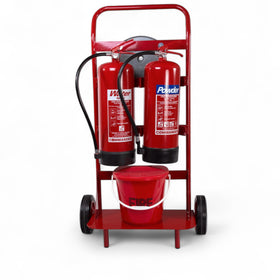 CheckFire Double Fire Extinguisher Trolley – Standard, Compact & Backboard - 0
