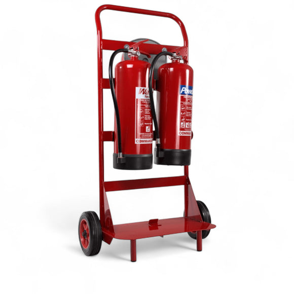 CheckFire Double Fire Extinguisher Trolley – Standard, Compact & Backboard