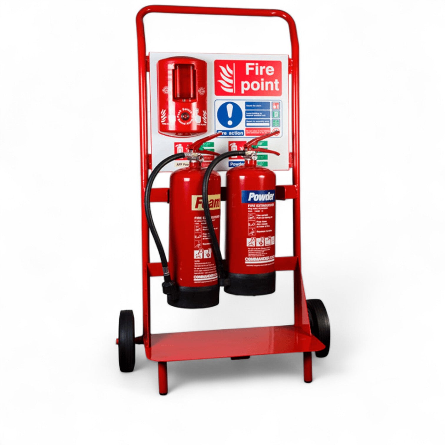 CheckFire Double Fire Extinguisher Trolley – Standard, Compact & Backboard