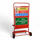 CheckFire Wheeled Fire Point Stand – Multi-Extinguisher & Alarm Backboard-2