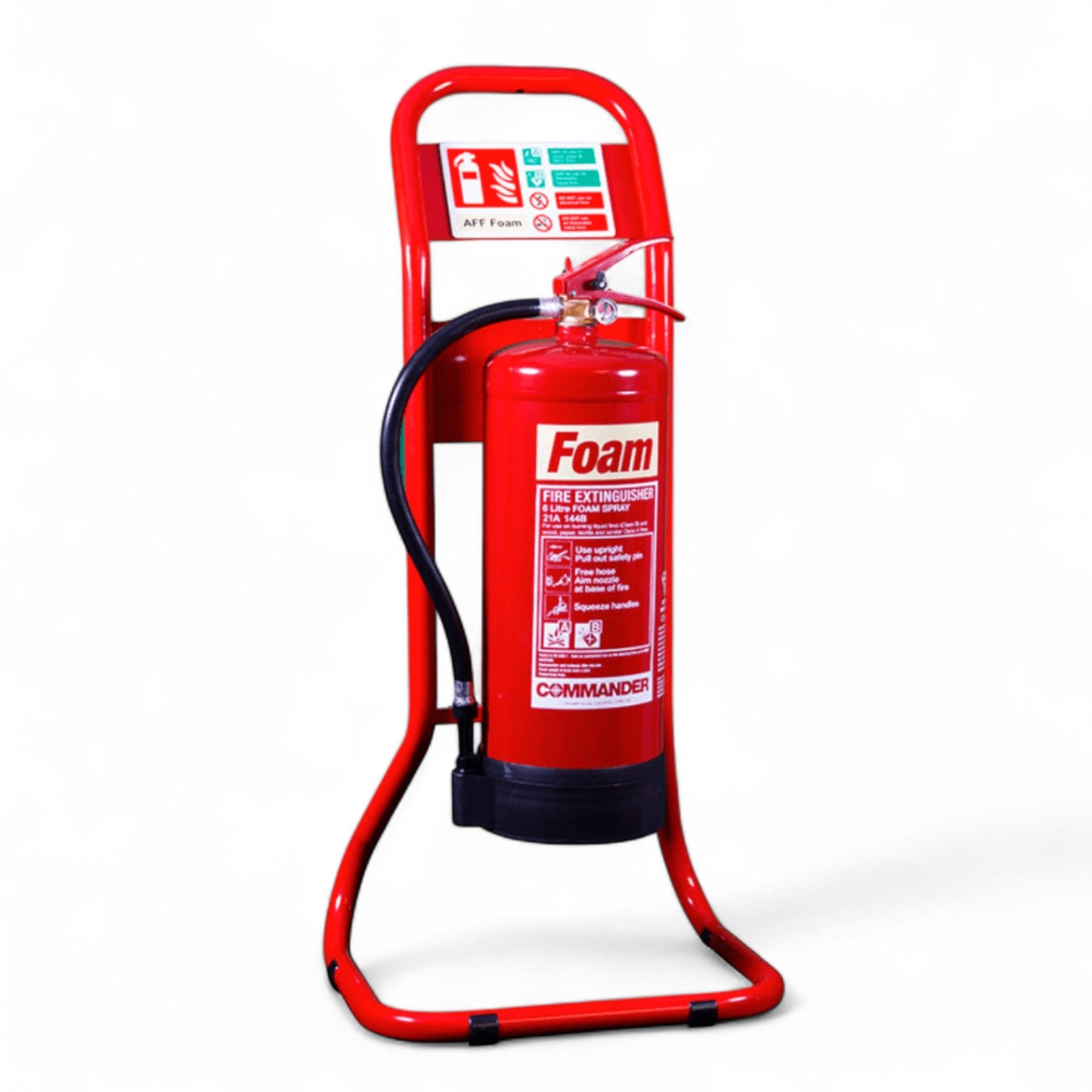 CheckFire Tubular Fire Extinguisher Stand – Red & Chrome (Single/Double)