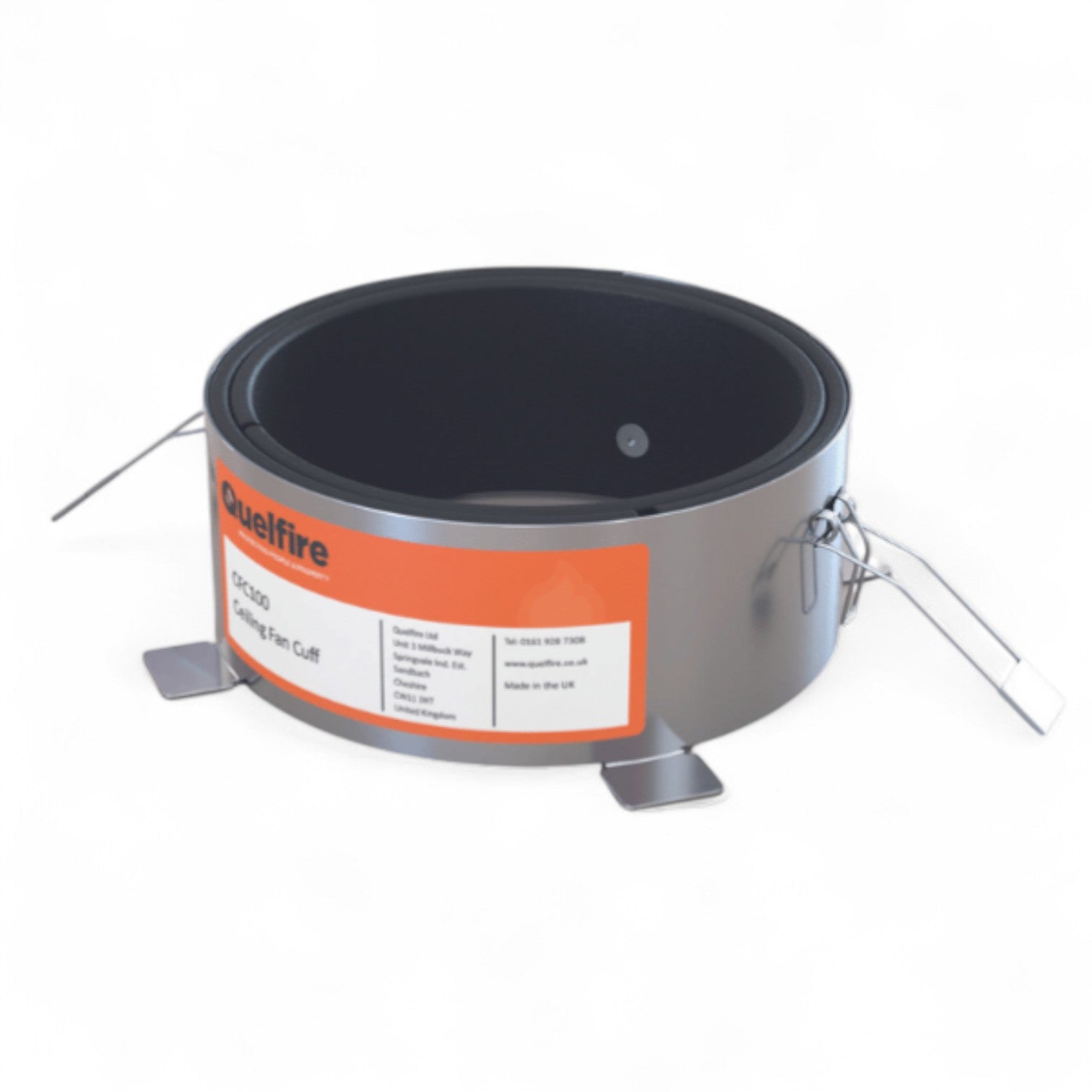 Quelfire Ceiling Fan Intumescent Fire Cuff Ø100mm – Up to 90 Minute Fire Rating